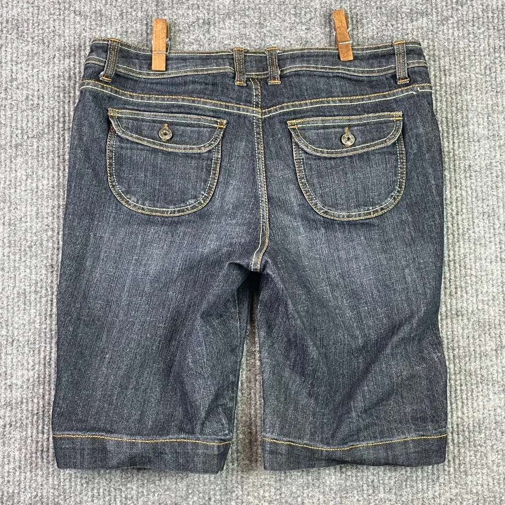 Yuva Denim Bermuda Shorts Womens 14 Dark Blue Stretch Pockets Casual Summer